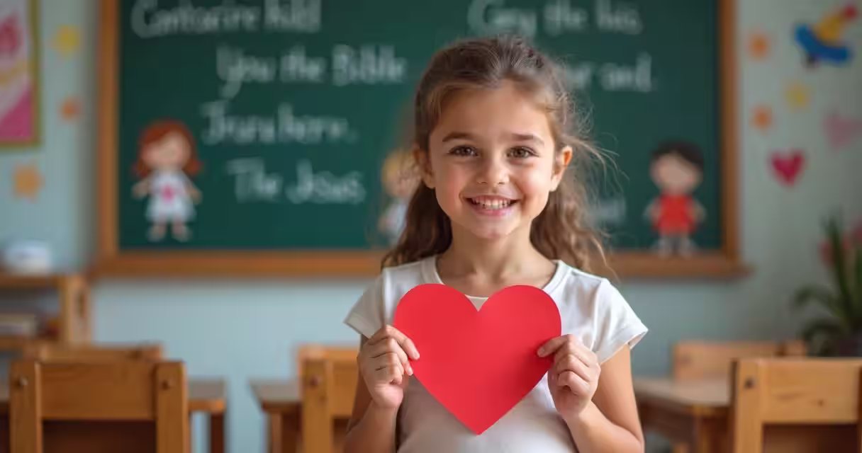 Criança compartilhando amor de Deus